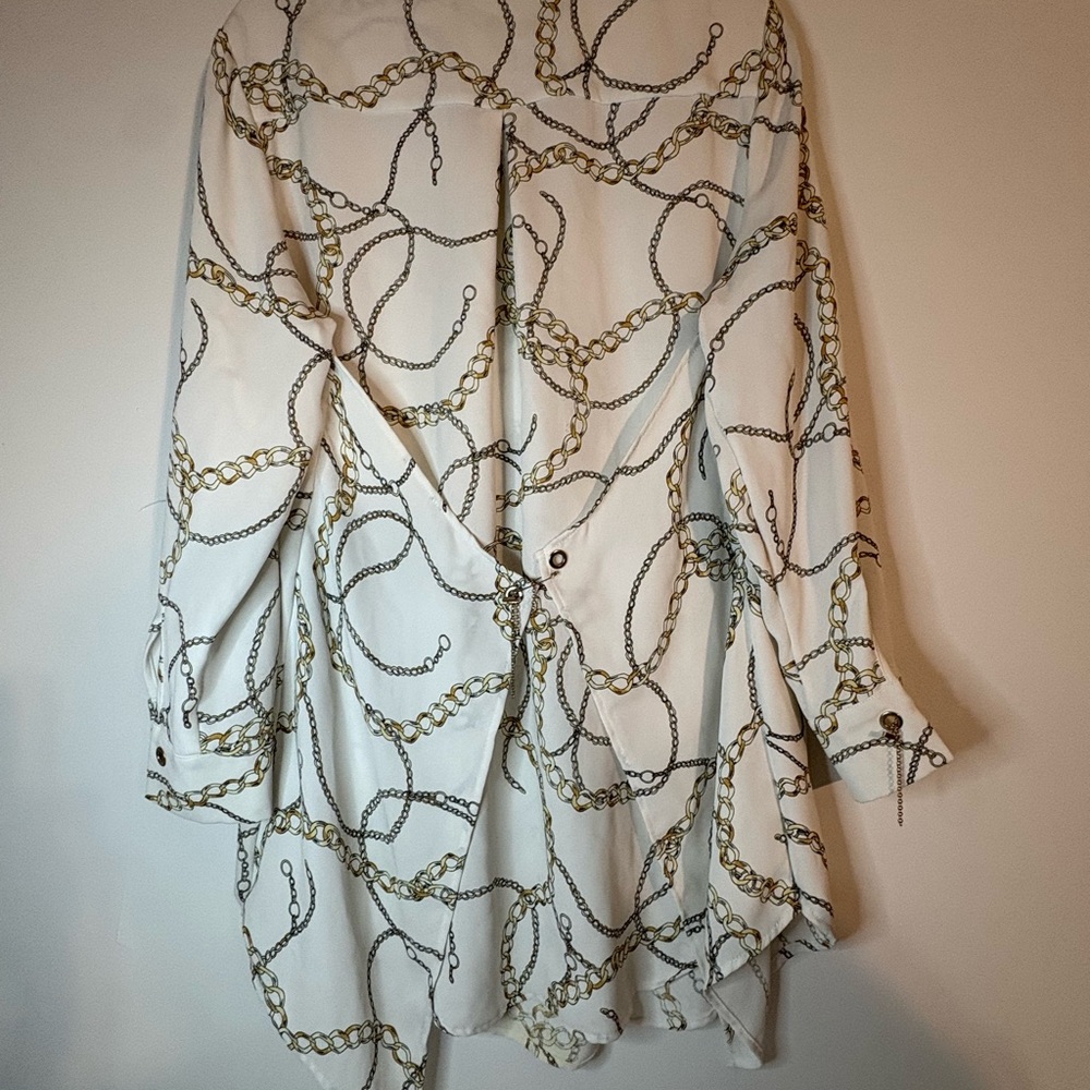 Chico's Chain Pattern Button Down Shirt - Cream A… - image 3